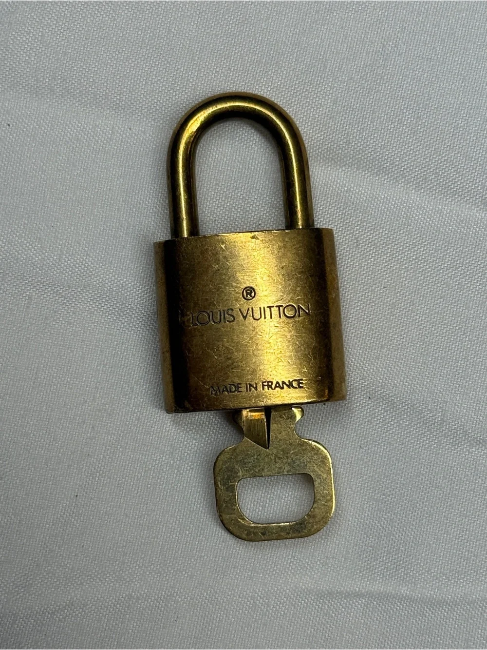 Louis Vuitton Brass Tone LV Padlock with Key # 313
